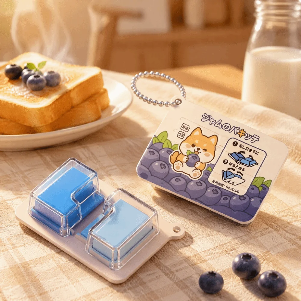 Bendable Structure Jam Keychain with Crisp Click Snap Sound Creative Realistic Jam Snap Fidget Funny Mini Food-Themed Pendant