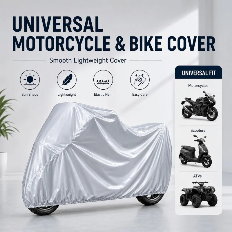 PEVA Thickened Waterproof Motorcycle Rain Cover Full Coverage Sunproof Dustproof Protective Cover for E-bike Scooter Bicycle ATV