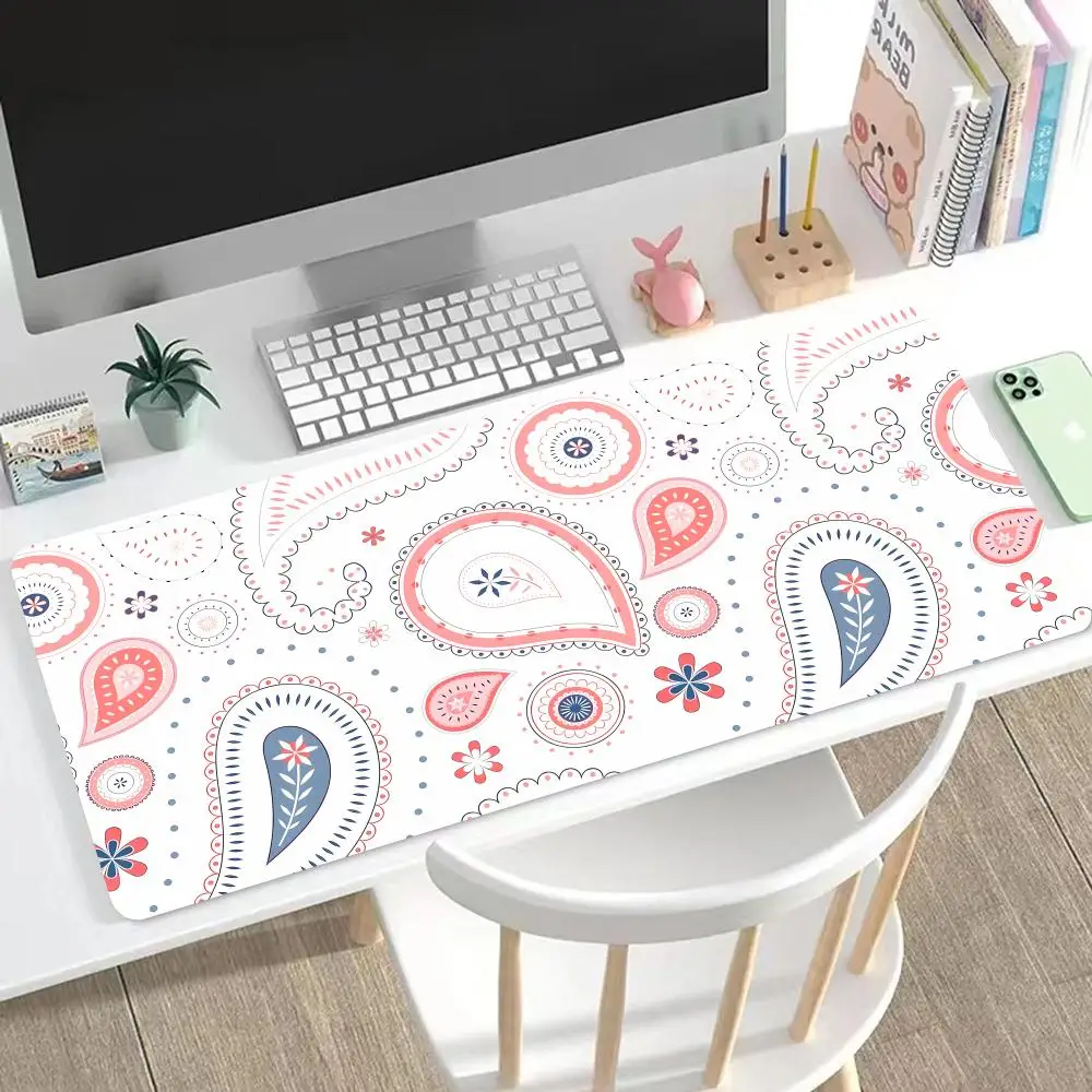 

Warm-toned Cashew Flower Mouse Pad Cute HD Mousepad Pad Extended Gaming Keyboard LargeMousepad 90x40cm XXL Gamer Mousepad