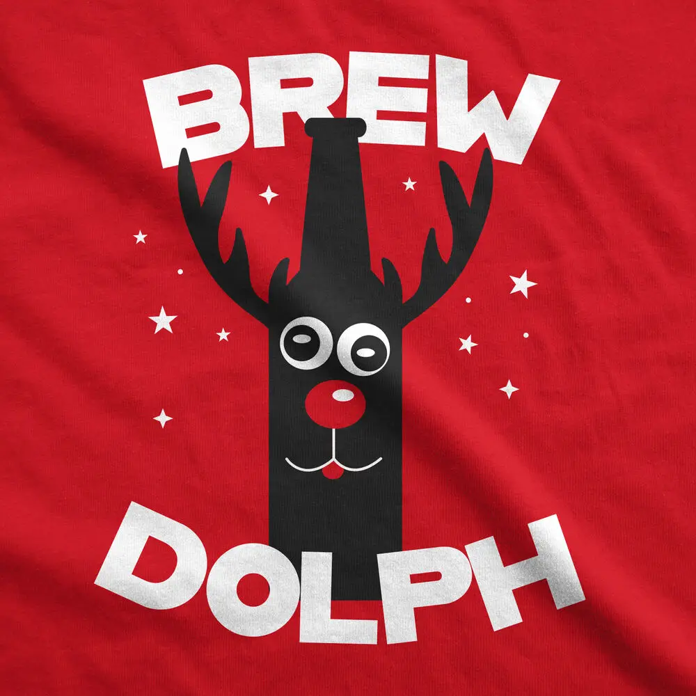 Herren Brew Dolph T-Shirt Lustiges Weihnachts-Trink-T-Shirt