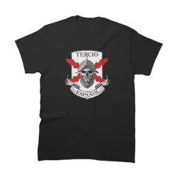 Burgundy Cross Spanish Tercio Helmet Skull T-Shirt 100% Cotton O-Neck Summer Short Sleeve Casual Mens T-shirt Size S-3XL
