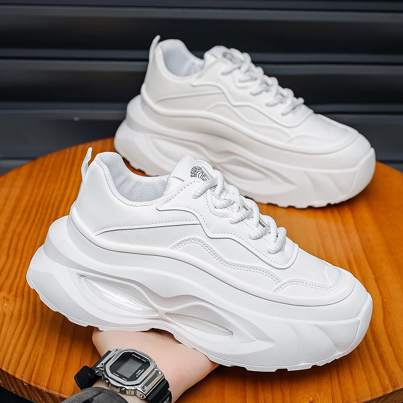 

Модные дышащие противоскользящие мужские кроссовки, осень 2024, новая мужская повседневная обувь, мужская обувь для бега на толстой подошве, большой размер 45 46