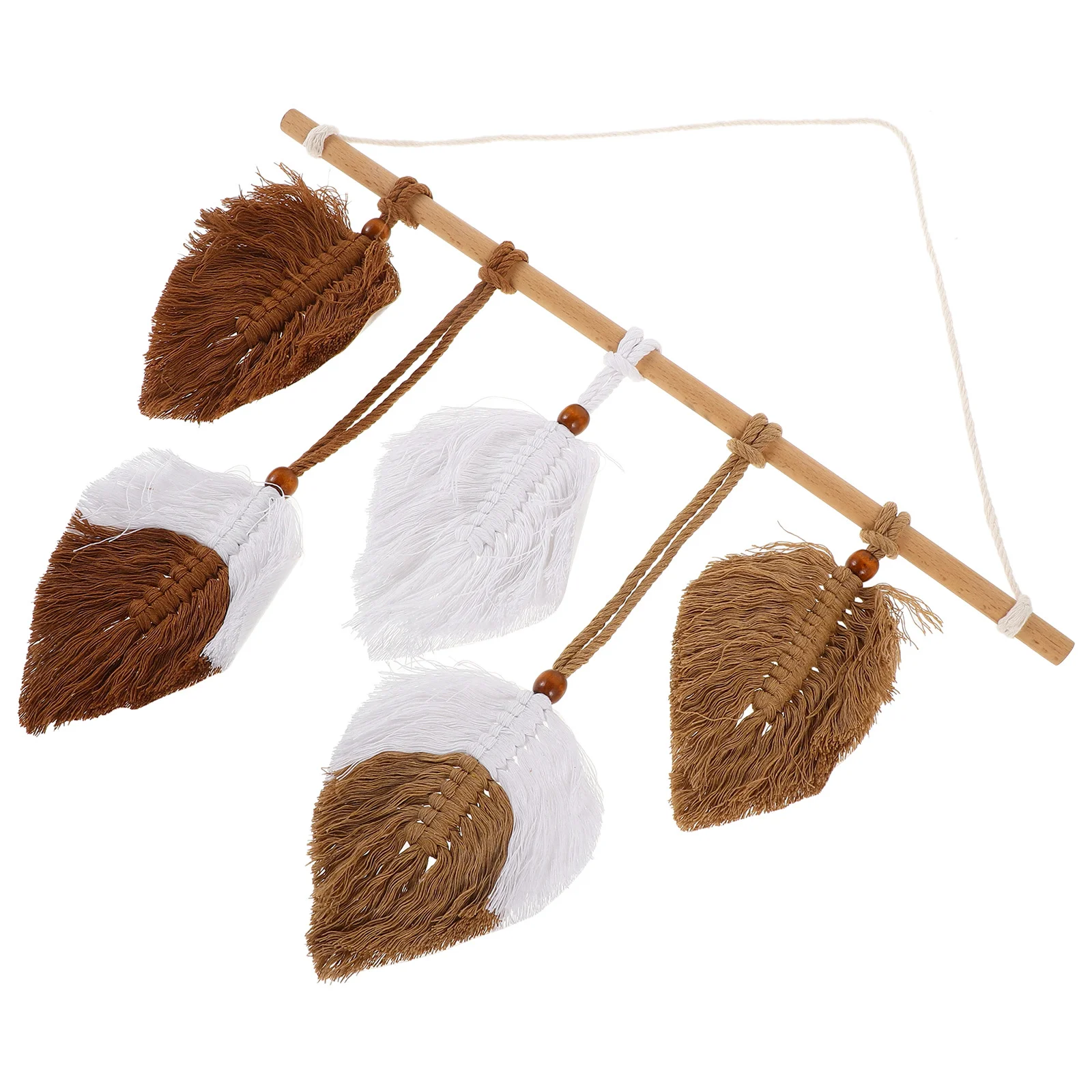 

Bohemian Macrame Wall Hanging Large Woven Leaf Design Unique Handmade Tapestry Wall Decor for Dorm Living Room