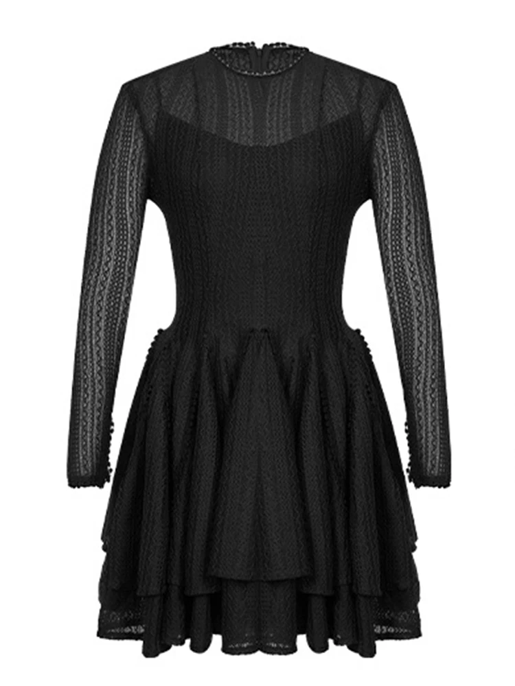 Robe de gâteau courte rétro française pour femmes, vêtements sexy, mignon, maille transparente, évider, robe de Rh, robe de soirée, éducatif, Fi.C. Mujer