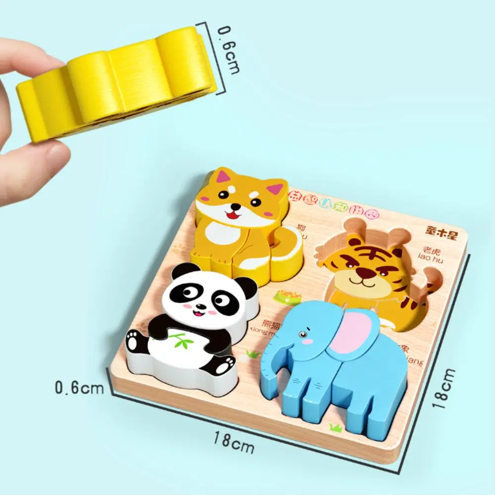 4-in-1 3D houten puzzels Educatieve intelligentie Houten regenboogblokken Puzzel Fruit Cartoon Houten peuterpuzzels Kinderen