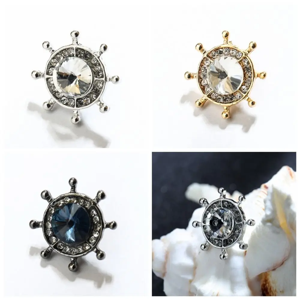 Elegant Alloy Rudder Collar Brooch Anti-glare Prickly Horse Needles Jewelry Accessories Suit Shirt Badge Birthday Gift