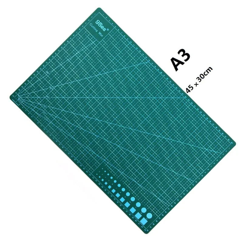 A3 45×30cm Green Grid Double-Sided Self-Healing PVC Cutting Mat Mouse Pad Rubber Stamp Crafts Carving Pad Artist Engraving Board