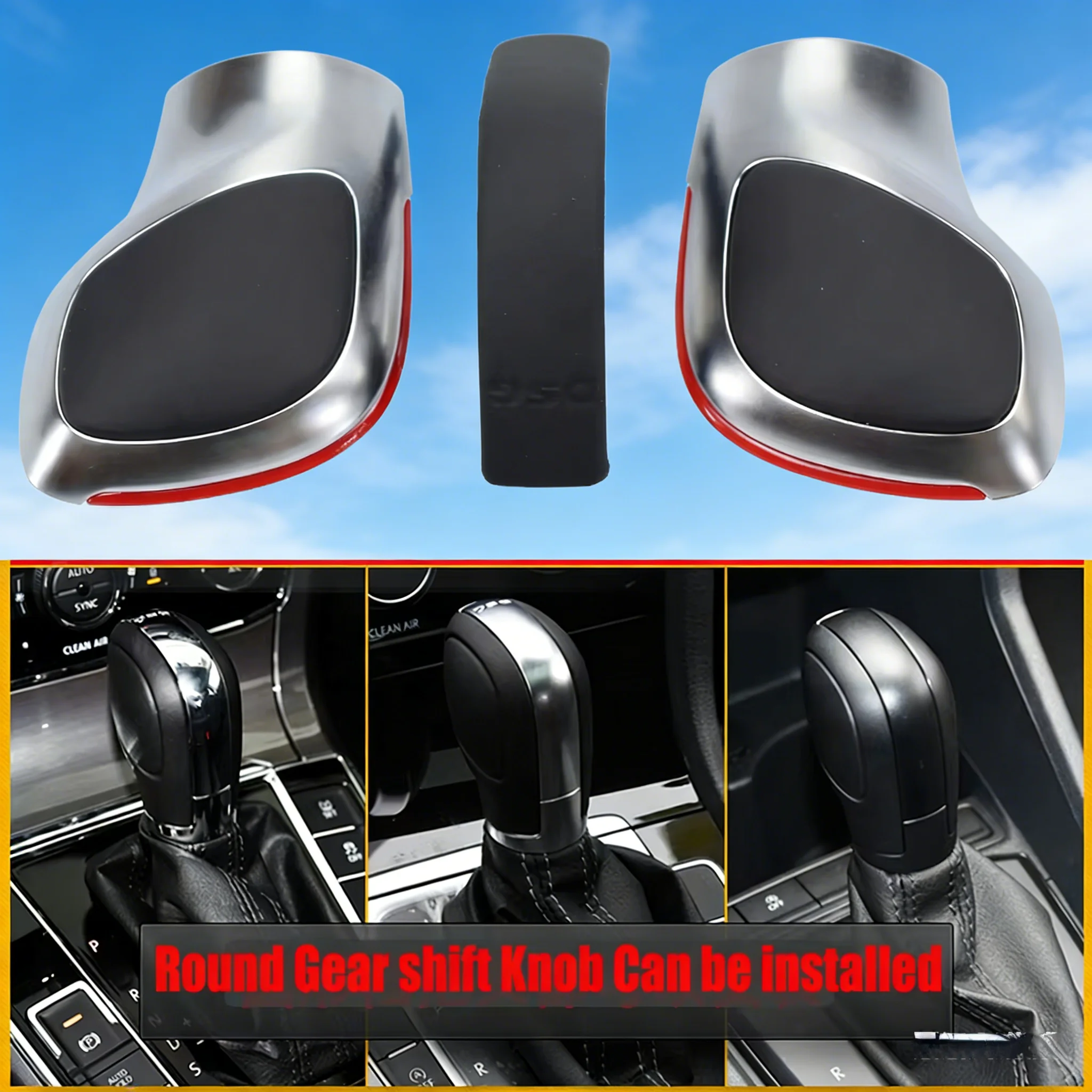 DSG Emblem ABS/Leather For VW Golf 6 7 R GTI Passat B7 B8 CC R20 Jetta MK6 GLI Auto Gear Shift Knob Stick HeadBall Chrome/Matt - view 5