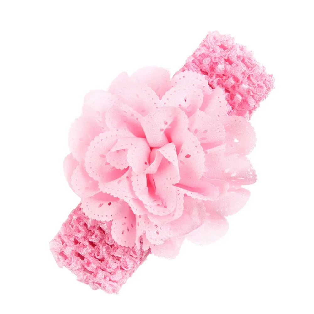 6PCS Baby Girls Mesh Flower Headband Elastic Crochet Children Hair Bands Newborn Infant Photo Shoot Kids Accessories Gifts Set