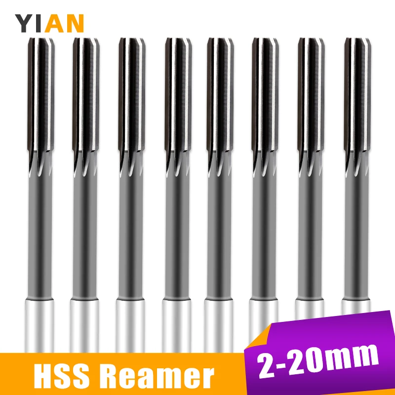 HSS Machining Tool Spiral Flute Reamer Cobalt Cutting H7 Straight Shank Diameter 2mm-16mm for Metal Steel Aluminum Hole Drill