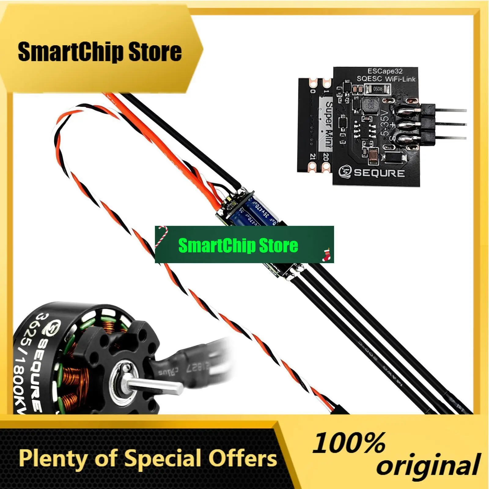 SmCpSEQURE Climbing Car ESC Motor Kit 2670 ESCape32 BEC ESC With 3625 Brushless Motor & WIFI-LINK ESC Configuration Tool