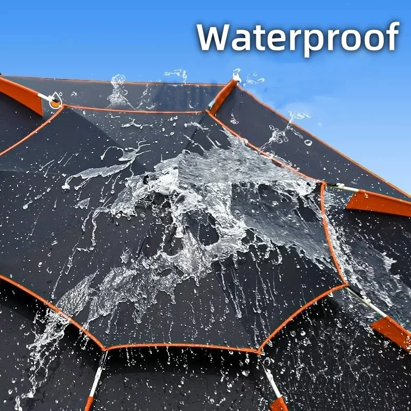 Folding Fishing Umbrella 1.8-2.6M Double-Layer Rainproof Sun Protection Parasol Fishing Umbrella Anti UV Sunshade Beach Umbrella