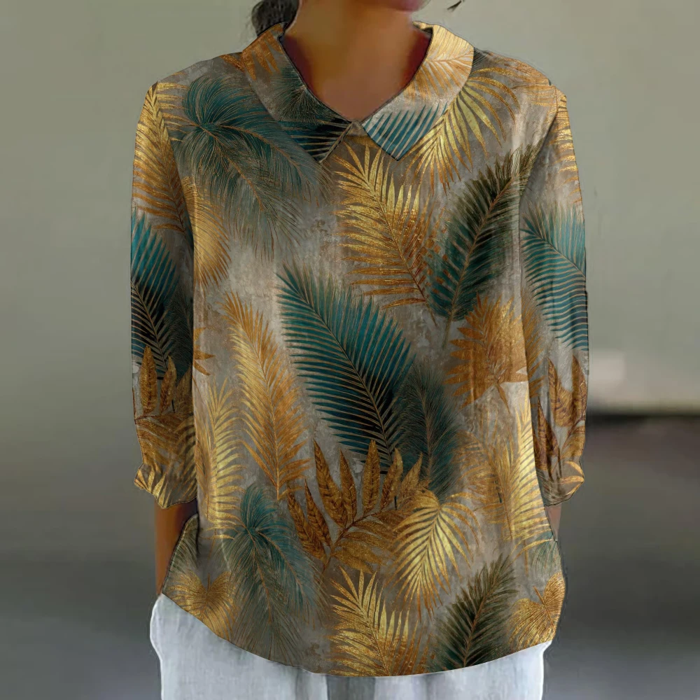 

2025 New Women's Bubble Crinkle Shirts Casual Turn-down Collar Long Sleeve Wrinkle Texture Fashion Tops