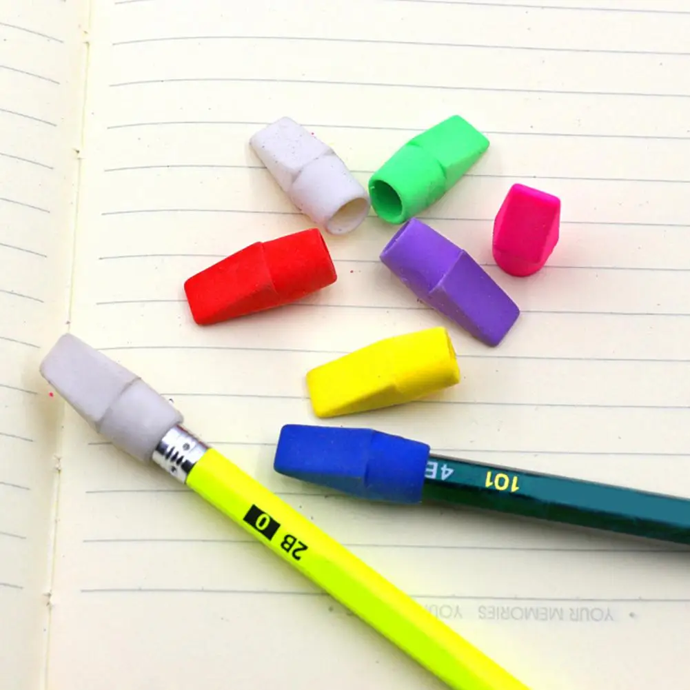 Colored Eraser Anti-fall Mini Eraser Labor-saving Widely Used  Long Lasting Portable Pencil Top Eraser Student Stationery