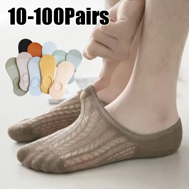 

Invisible Breathable Ankle Socks Womens Thin Low Cut No Show Anti Slip Non Drop Air Cool Mesh Summer Casual Footwear