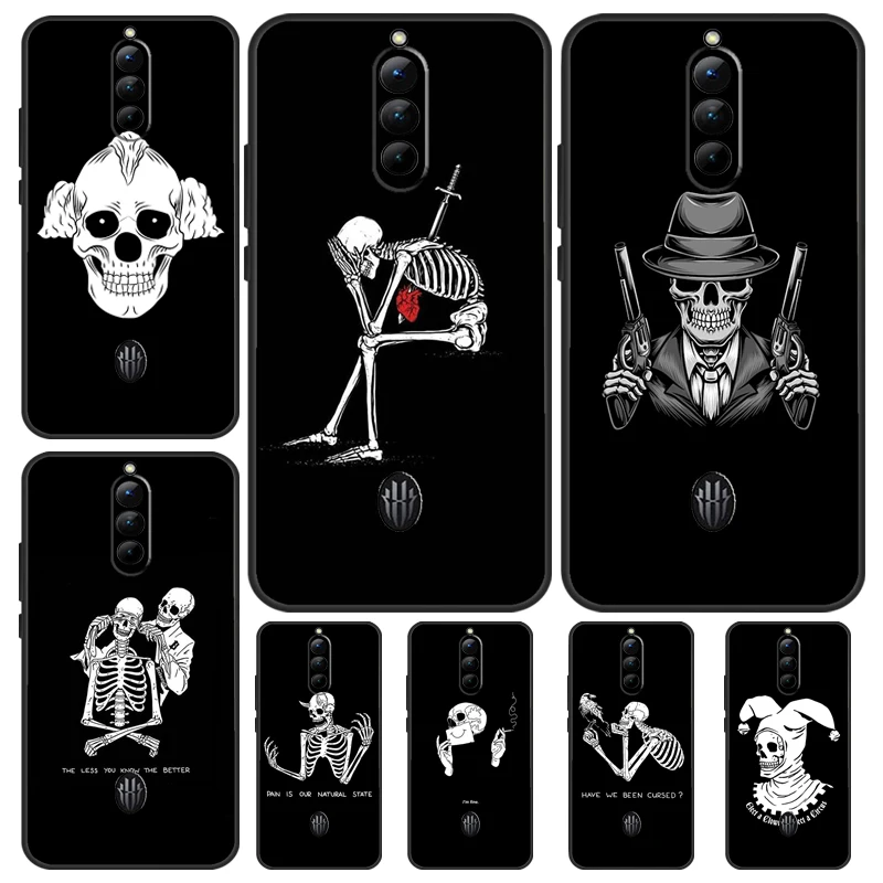 Death Skull Bones Clown Circus Case For Nubia Red Magic 8 8S Pro Plus 6 7 8 Pro 6S 7S Pro 6R 5S 5G Soft Protection Capa