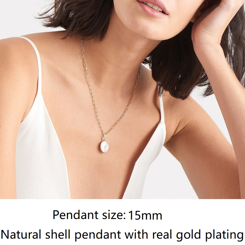 Gold Color Mother Of Pearl Shell Necklace For Women Luxury Quality Zircon Jewlry Girls Gift 2023 New Trend Korean Fashion Girls