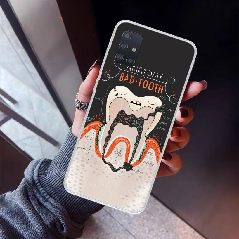 Wisdom Teeth Dentist Tooth Phone Case for Samsung Galaxy A51 A71 A41 A31 A21S A11 A01 A50S A70 A40 A30S A20E A20S A10S A6 A7 A8