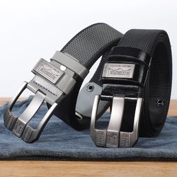 Canvas belt, men's new  thickened belt, casual and versatile, extended fabric belt, large needle buckle, jeans belt