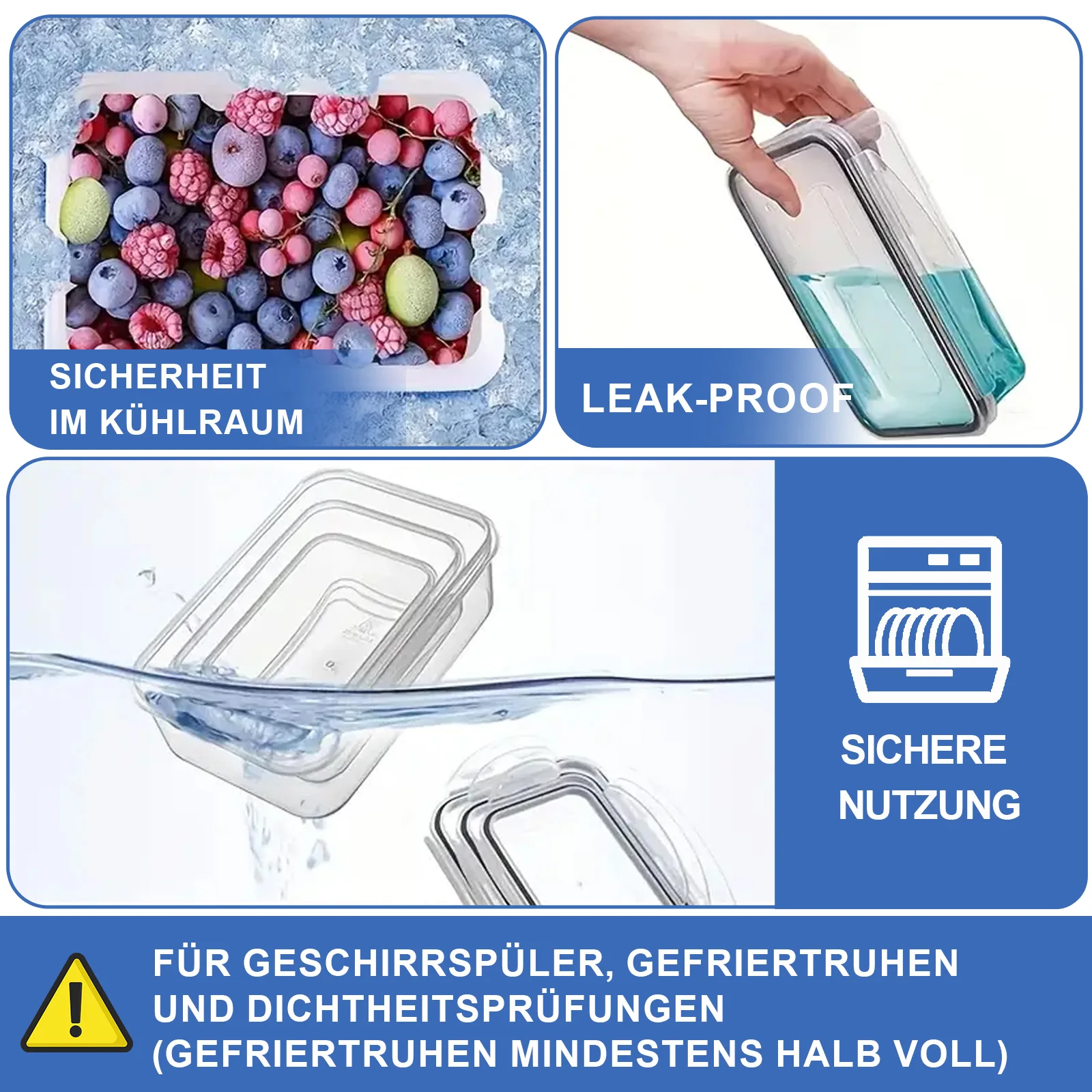 26pcs BPA-freie luftdichte Lebensmittelbehälter (26 Behälter, 26 Deckel) Küchenutensilien Geeignet für tragbare Lagerung trockener Güter / Obst / Gemüse – Detail 3
