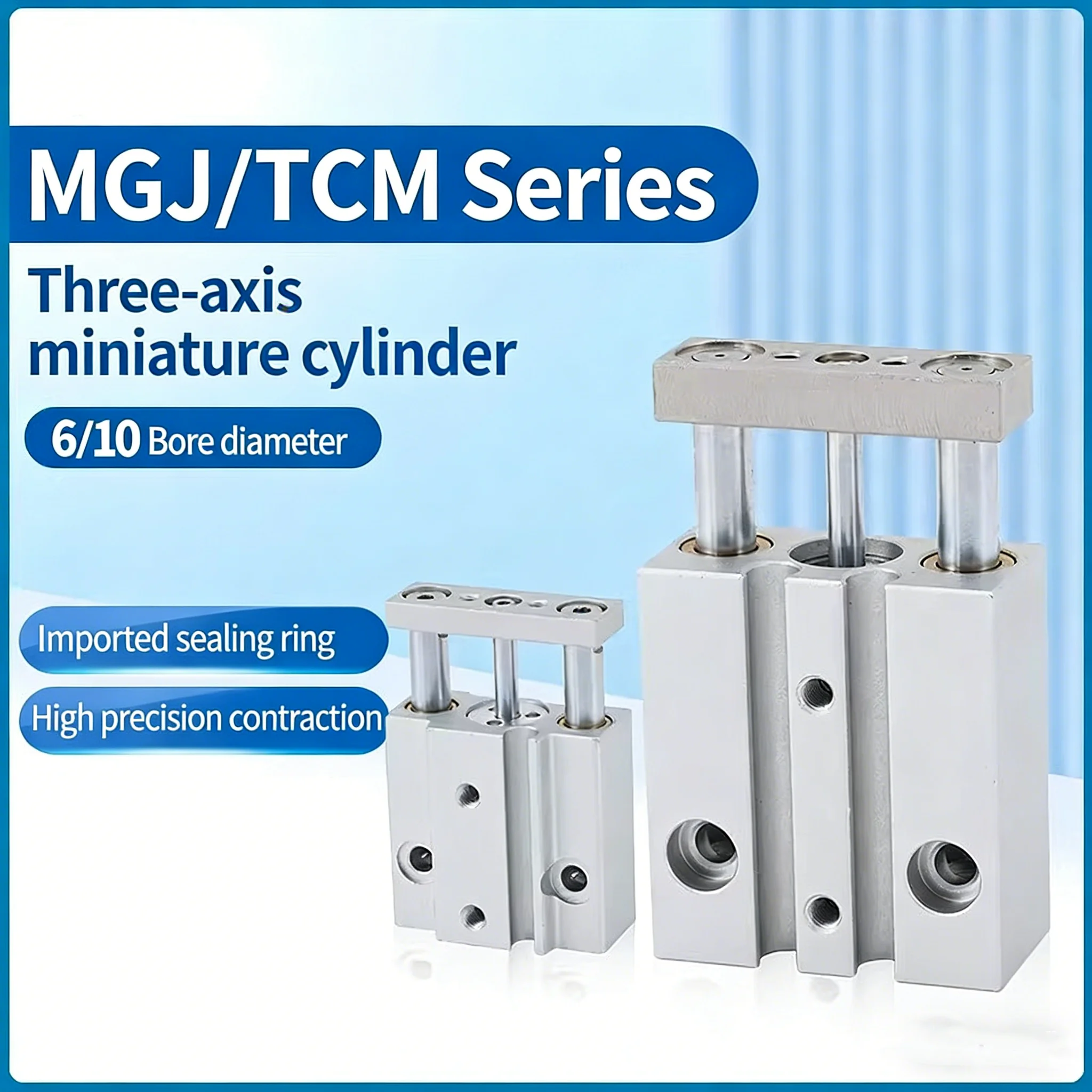 Miniature Three-axis Three-rod MGJ Cylinder with Guide Rod Mini Small TCM6/TCM10-5SX10S*15SX20S
