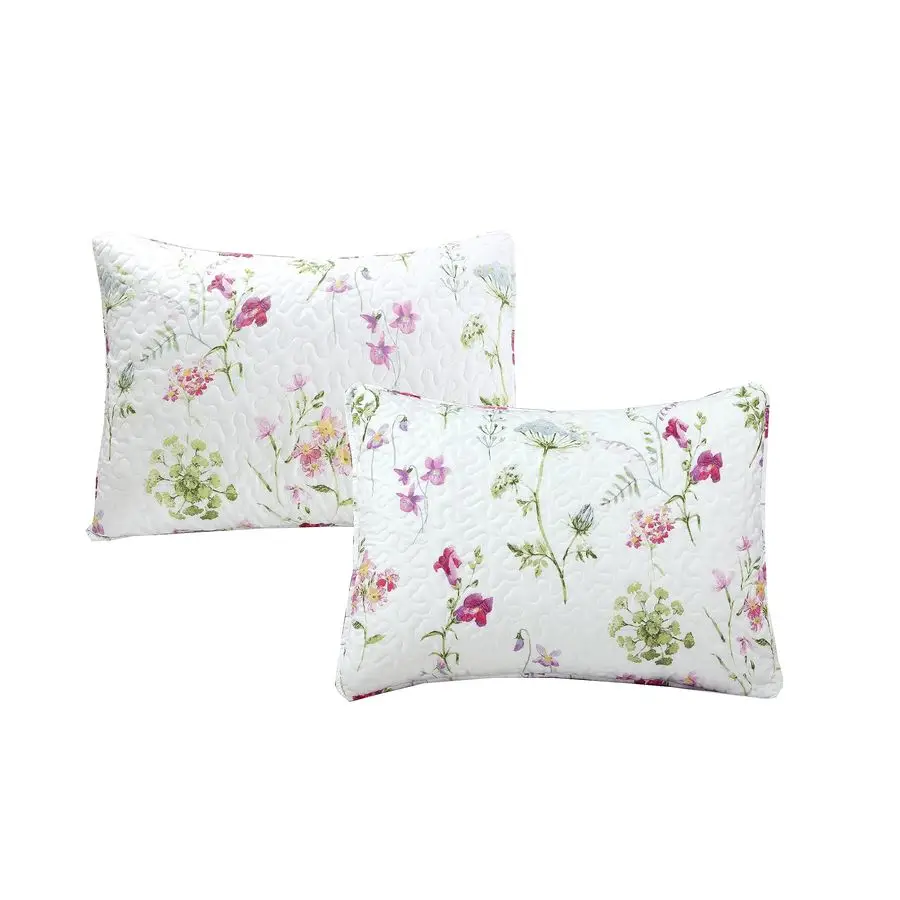Bloom Azalea Floral Garden Chintz Rosa Azul Branco Verde Microfibra Reversível Daybed Conjunto de cama acolchoada