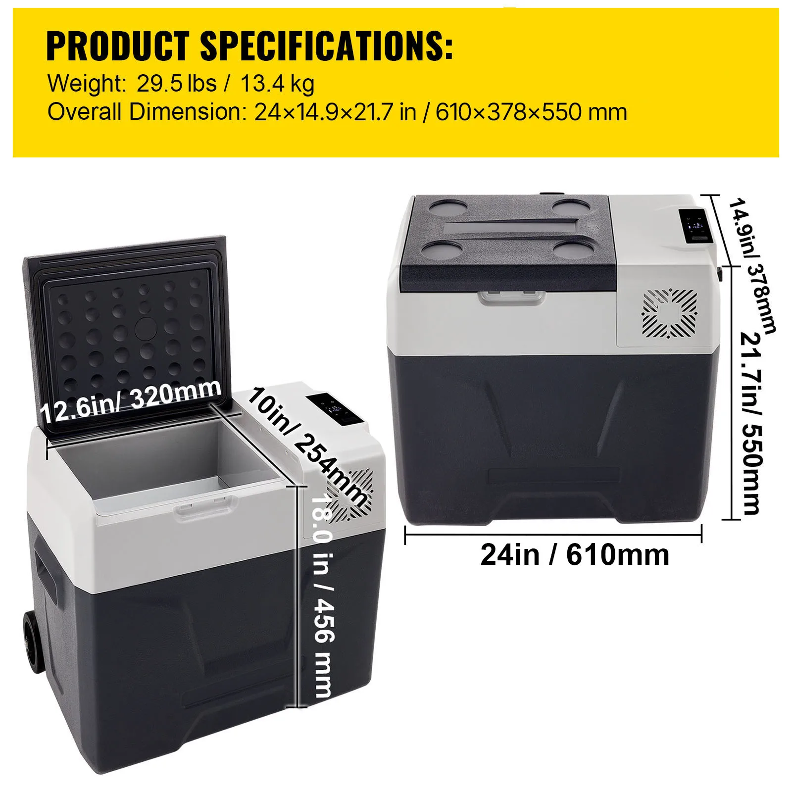 Succebuy 20/22/35/45/55L Auto Koelkast Mini Koelkast Vriezer Draagbare Compressor Koeler 12/24V DC 110-240V Ijsbox voor Camping