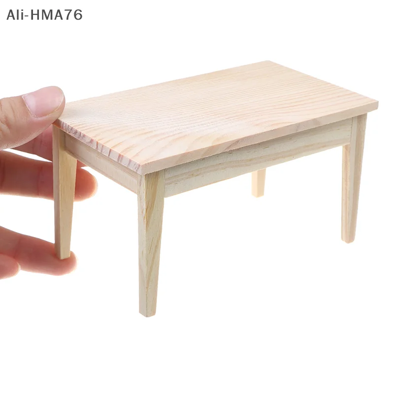 

HMA76-1Pc 1/12 Dollhouse Miniature Wooden Dining Table Desk Furniture Model Toys For Doll House Decoration Accessories