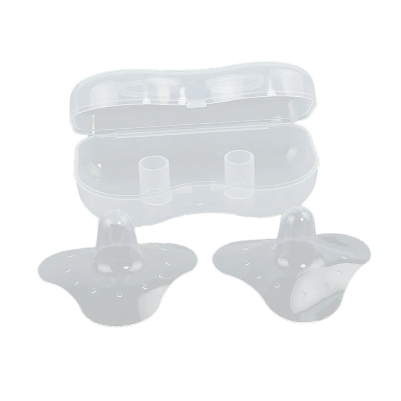 2x Conical Nipple Shield for Feeding Mothers Breast Milk Carrying Cas