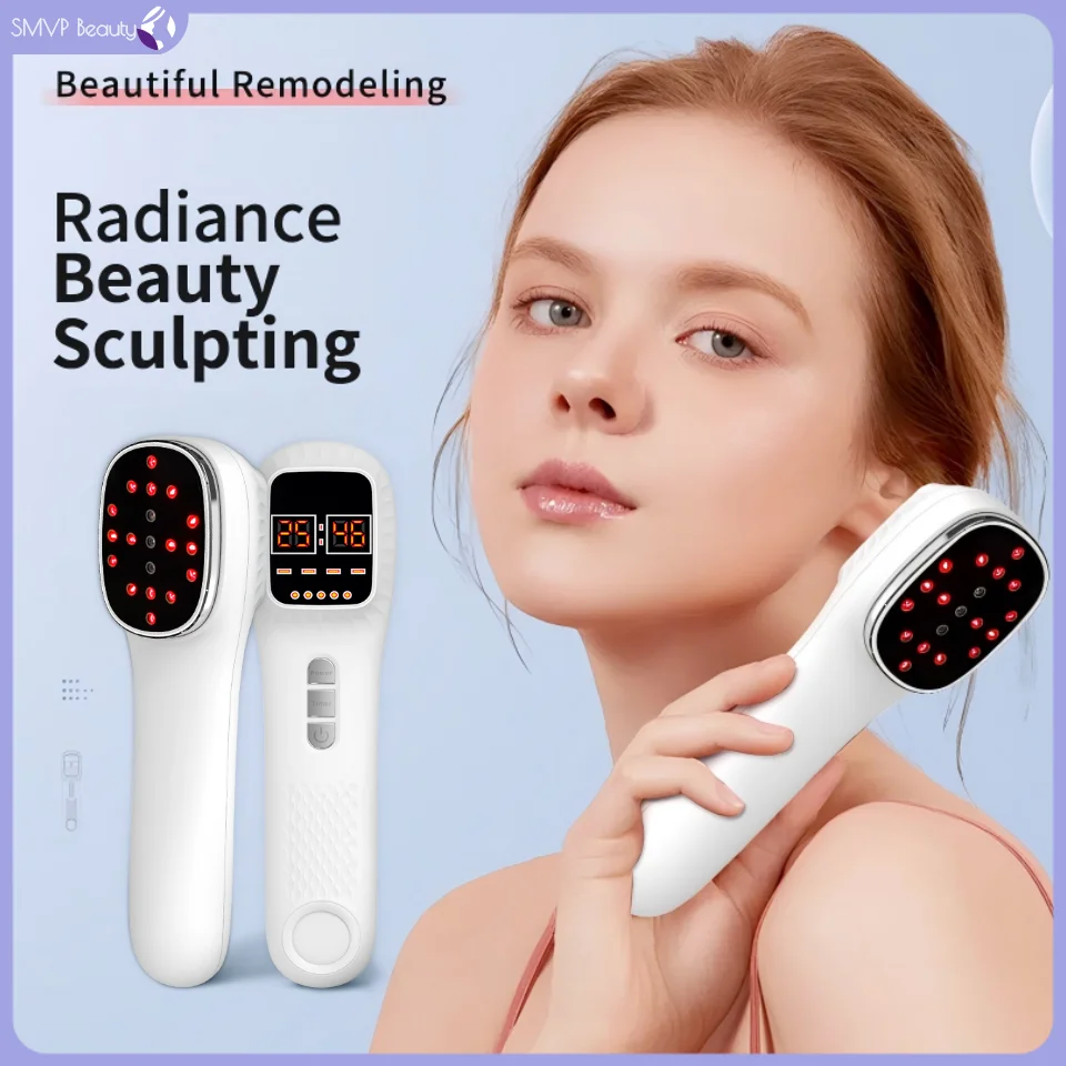 

Red Light Beauty Device Handhold 650nm&808nm Infrared Lamp with Remote Control 15/30/45/60Mins Timer Infrared Light Home