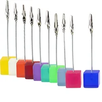 Lote de 10 Uds. De soportes para fotos con soporte de cubo, Clips para notas y notas con Base de resina, abrazadera para tarjetas de lugar de boda para mesa, regalo de regalo al por mayor