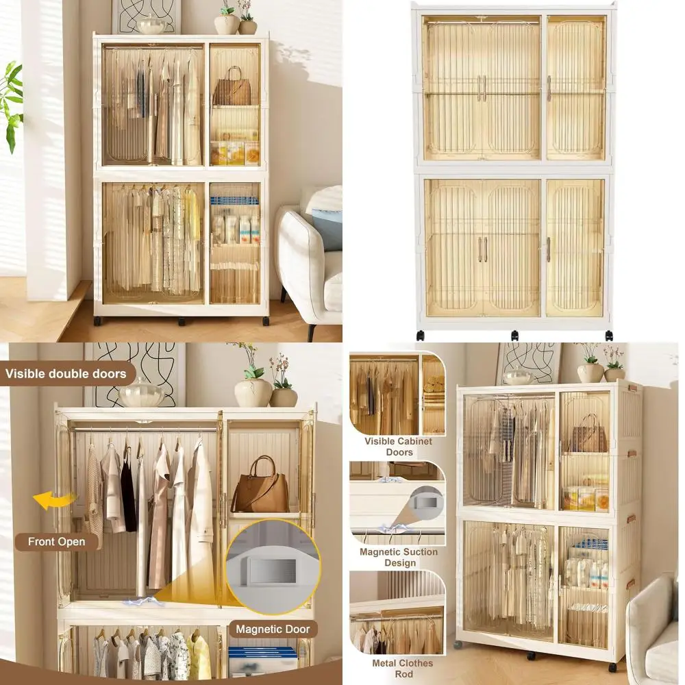 Magnetic 6-Section Closet Organizer with Hanging Rods