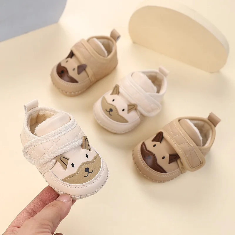 

Baby Casual Shoes Suede Warm Round Toes Toddler Kids Flat Shoes Hook&loop 2025 Winter New Children Leather Shoes Soft Bottom