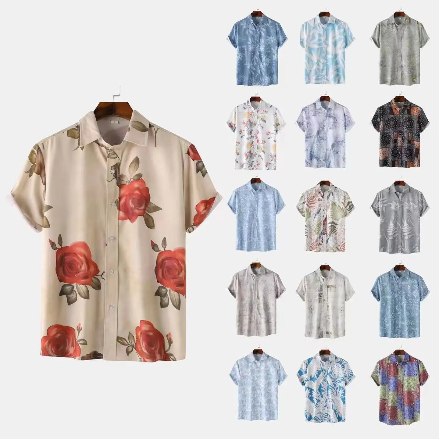 Men's Floral Short Sleeve Shirt Comfortable Lightweight Summer Casual Shirt Versatile Style for Various Occasions