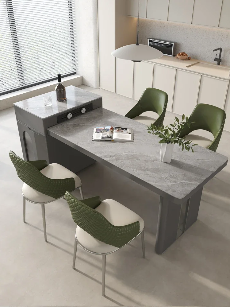 

Выдвижной обеденный стол середины и осени, интегрированный современный простой обеденный стол из каменной плиты, светильник для кухни, гостиной, роскошный дом