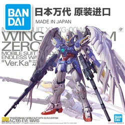 Bandai Genuine Gundam Model Kit Anime Figure MG XXXG-00W0 Wing Gundam Zero EW KA Gunpla Anime Action Figure Toys for Children