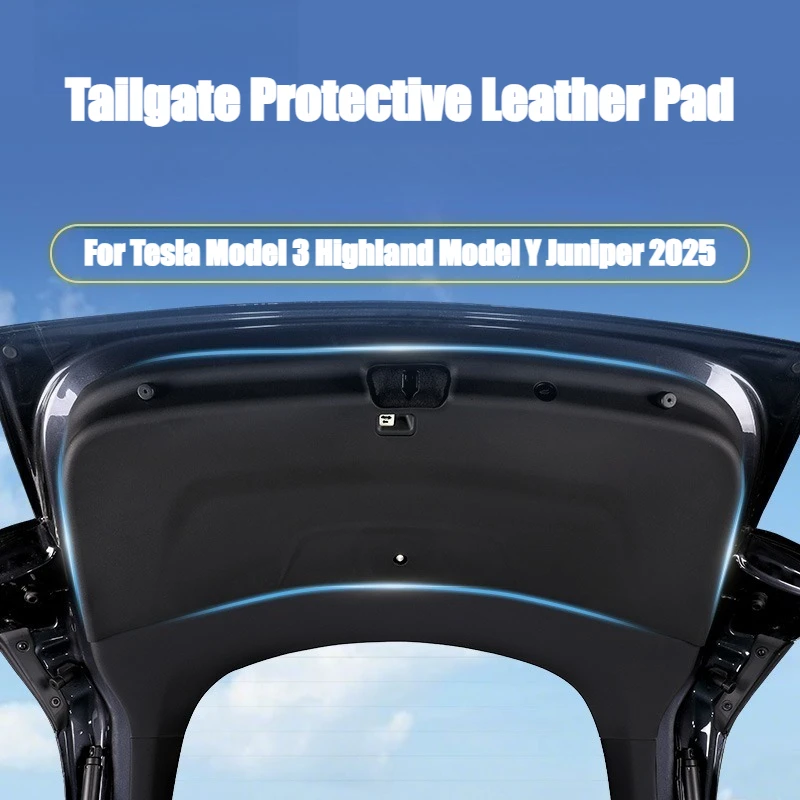 

Защитный кожаный коврик на заднюю дверь для Tesla Model 3 Highland Model Y Juniper 2025, коврик на багажник, внутренняя отделка, автомобильные аксессуары