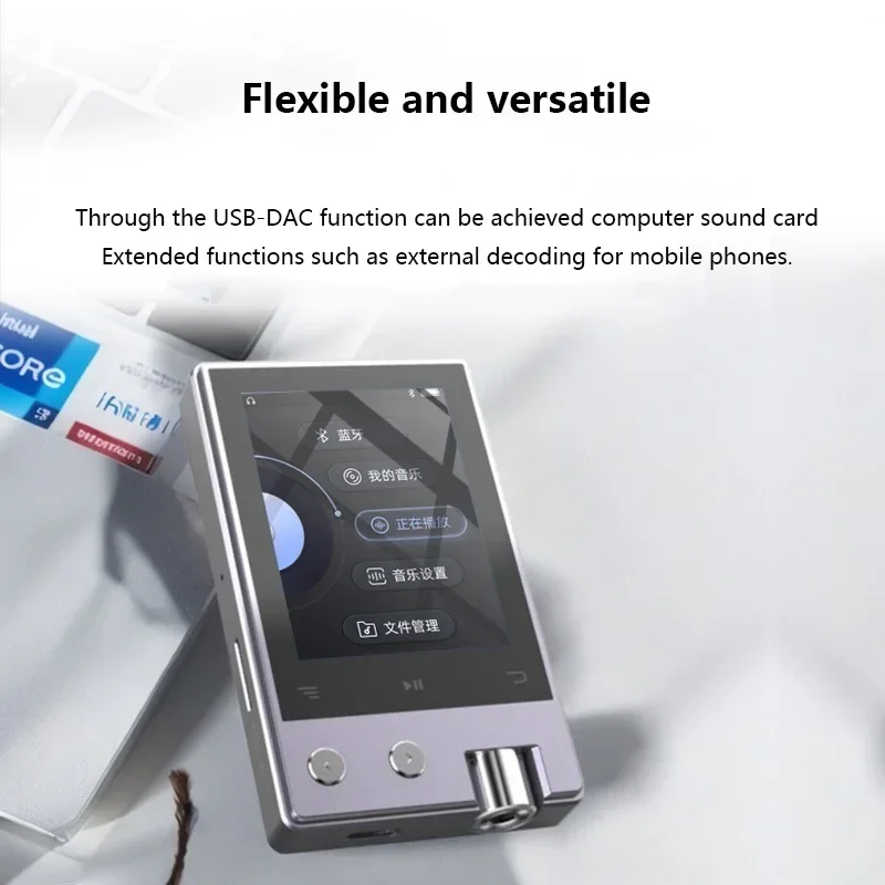 مشغل MP3 HiFi بدون فقدان محمول DSD256 24Bit 192 كيلو هرتز صوت عالي الدقة بلوتوث 5.1 مشغل موسيقى قابل لإعادة الشحن دعم بطاقة TF