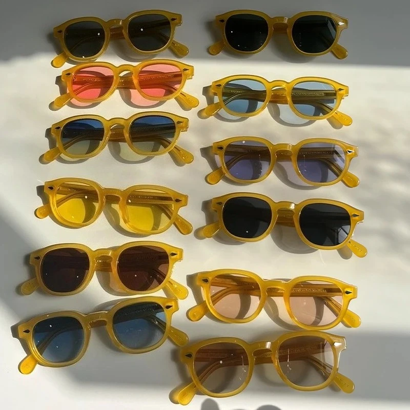 Sunglasses Man Johnny Depp Sun Glasses Woman Luxury Brand Design Vintage Acetate UV400 Driver Shade Lemtosh Polarized Goggles