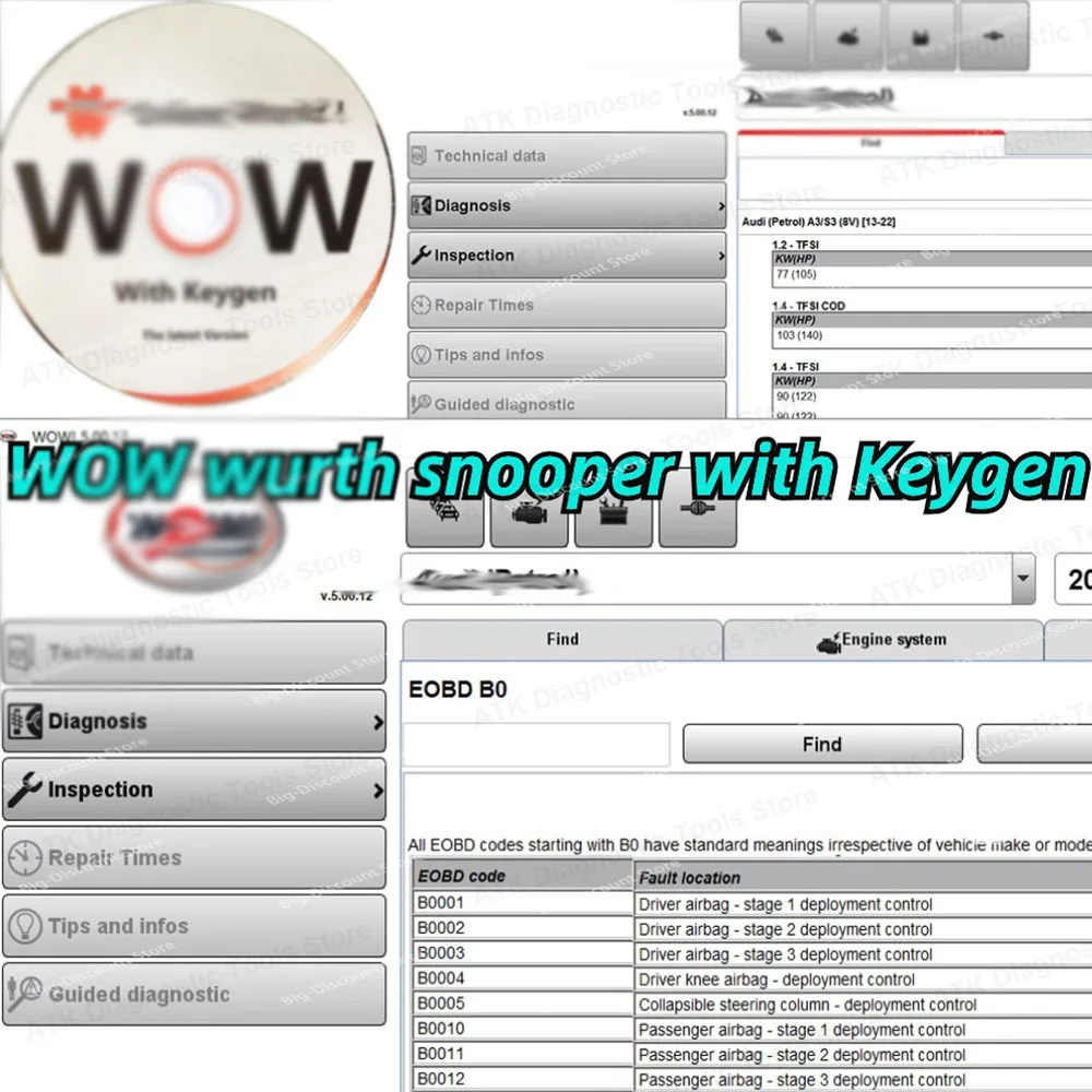 

2024 Hot wur-th WO-W V5.00.12 W-OW 5.00.8 R2 Software Multi-languages with Kengen For Tcs Multi-diag Cars Diagnostic Tool