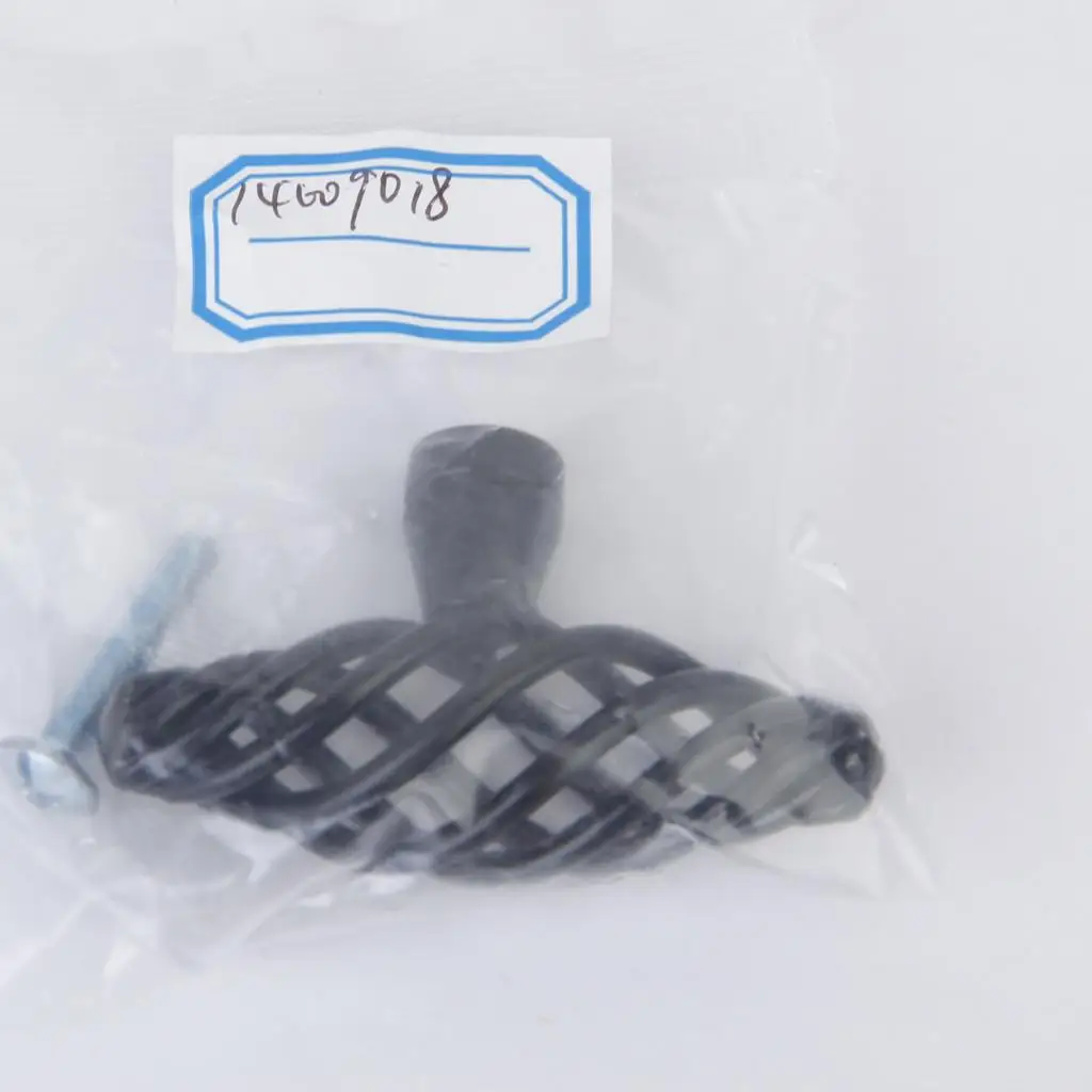 Black Basket Weave Twist Cage Knob Single Pull Cabinet Handle Knob for Kitchen Unit Cupboard and Wardrobe