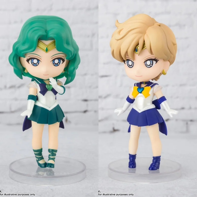 

Bandai Genuine 2Pcs 9Cm Figuarts mini Super Sailor Neptune Action Figure Toys For Kids Gift Collectible Model Ornaments