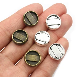 20pcs 12mm Inner Size Bronze Antique Silve Color With 2mm Hole Beading Cabochon Base Cameo Blank Setting DIY Jewelry Making