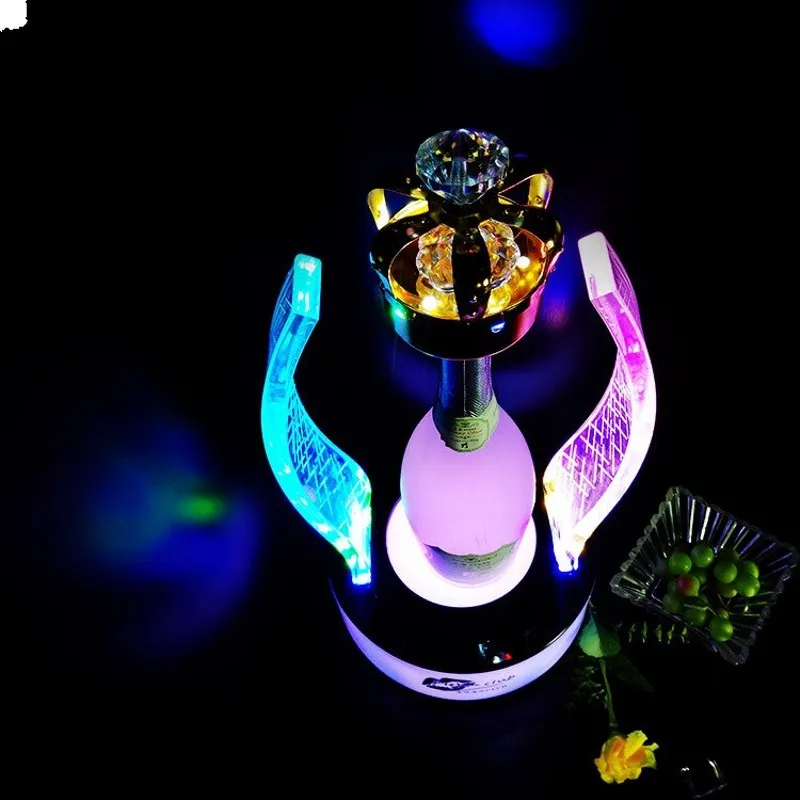 New Imperial Crown GlowBar LED Rechargeable Wine Bottle Presenter Champagne Glorifier Display VIP Service Tray For NightClub