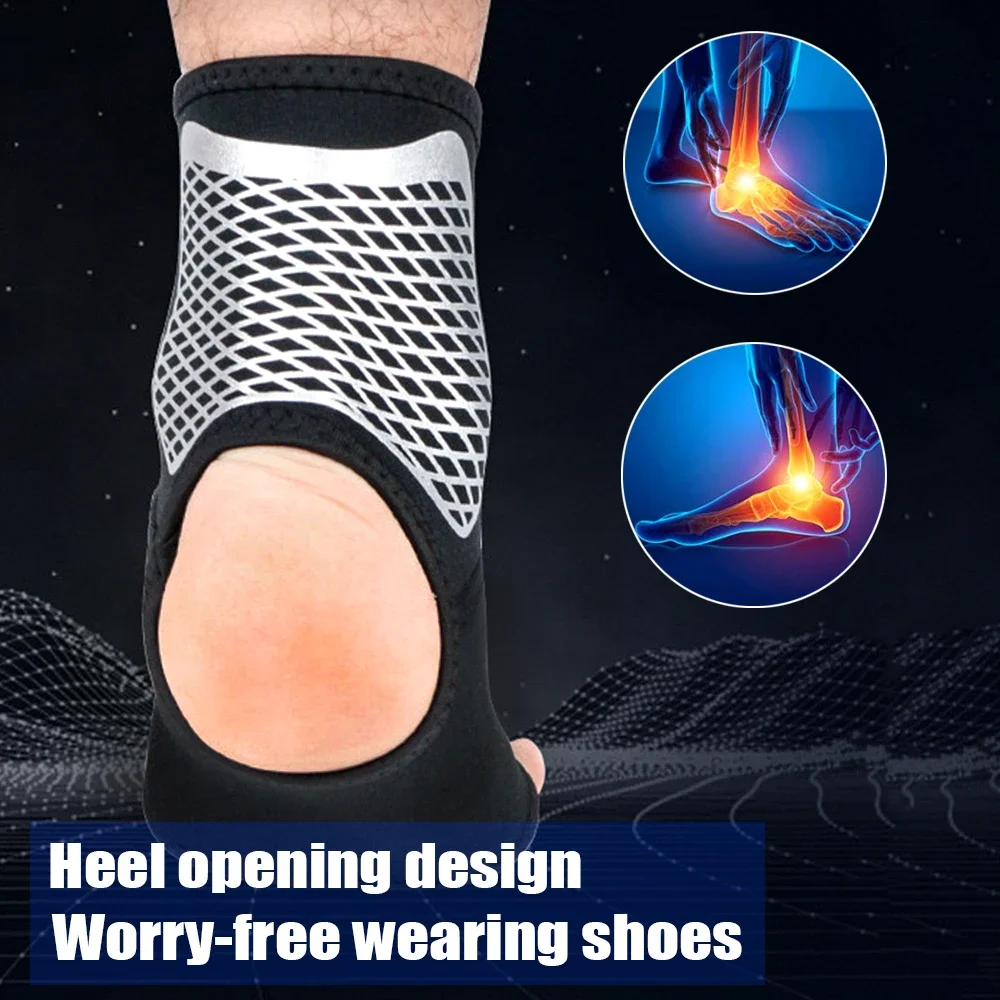 1Pc Sports Ankle Support Socks Elastic Breathable Foot Brace Sprain Protector for Cycling  Running Basketball Football Fitness