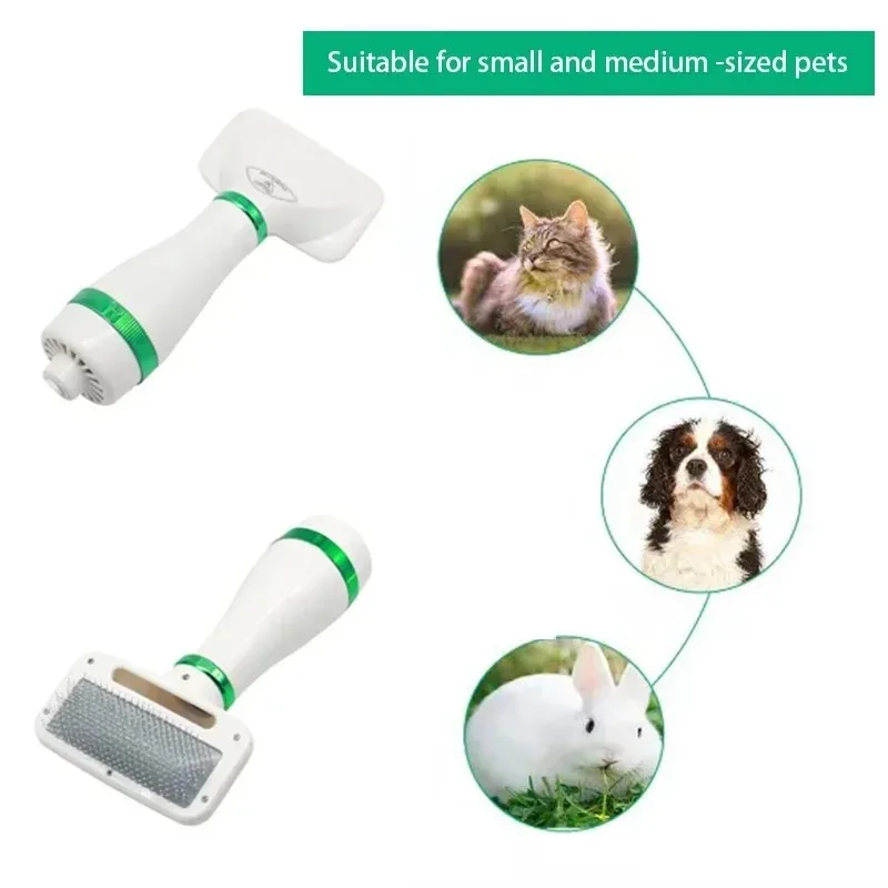 Pet Hair Dryer 2 in 1 Pet Grooming Dryer with Slicker Brush Pet Comb Cleaning Brush One-key Hair  Removal Dogs Cats Accessories