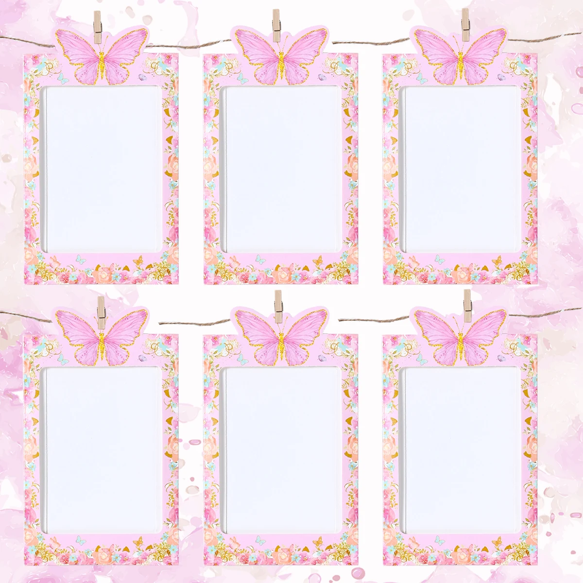 1a borboleta aniversário foto banner guirlanda 12 meses moldura de foto banner 1a bebê menina 1 um ano suprimentos de aniversário