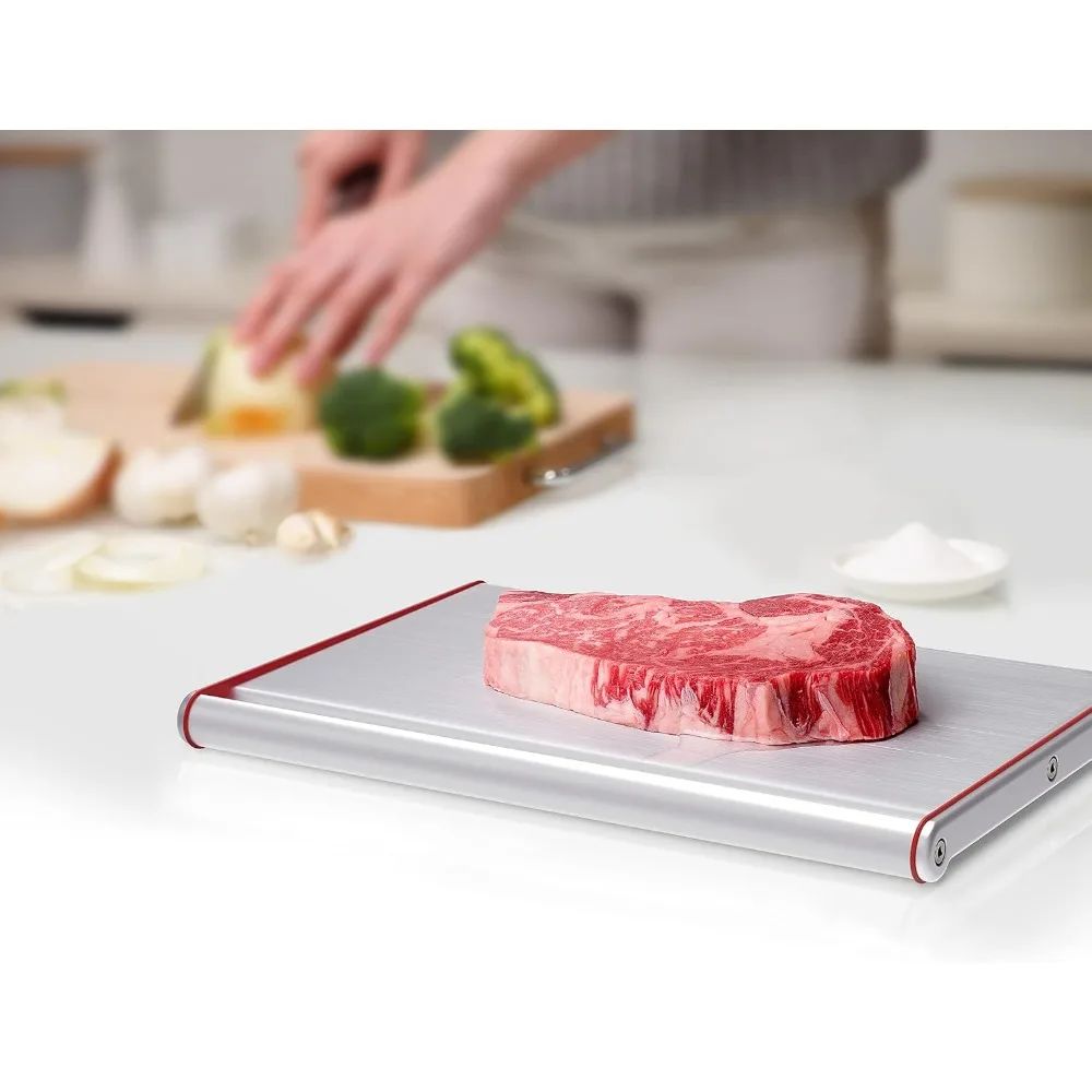 صينية إزالة الجليد للطعام وصينية إزالة الجليد، حمراء #4