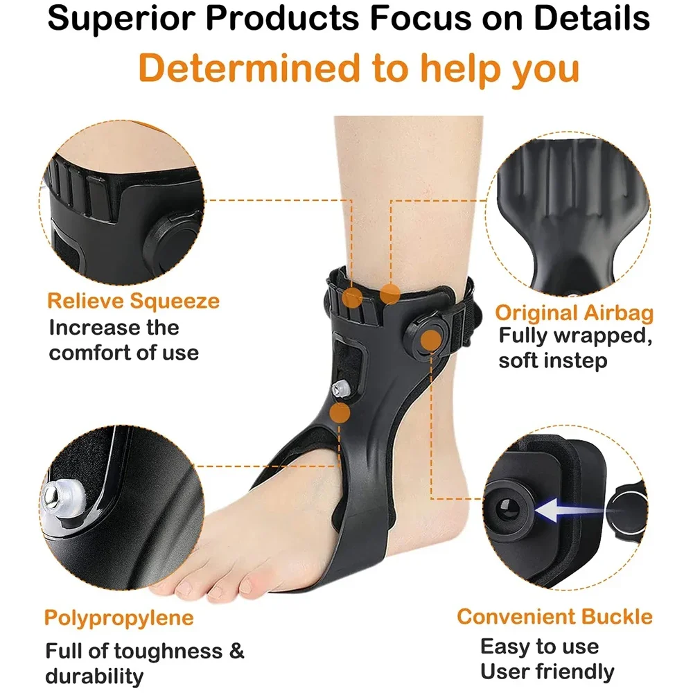 AFO Drop Foot Brace,2022 Upgraded Foot Up Ankle Foot Orthosis Support with Inflatable Airbag for Walking Foot Stabilizer