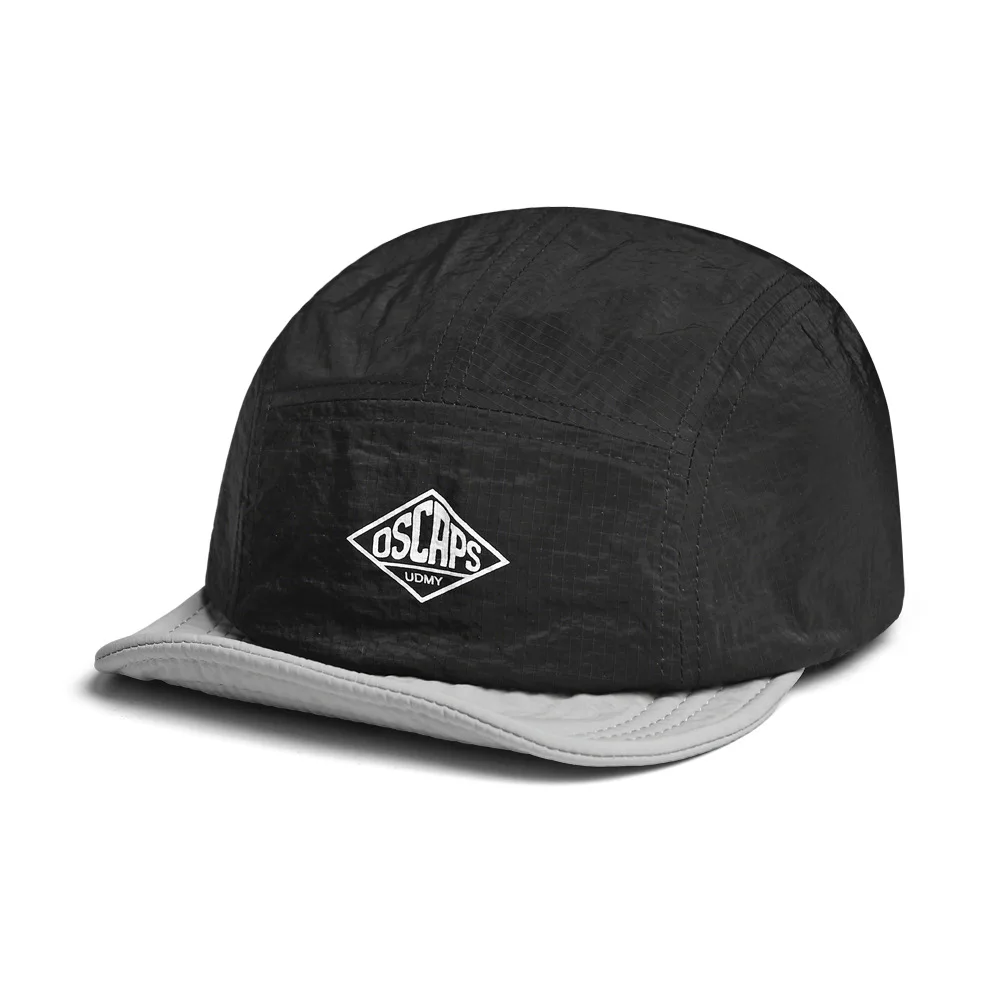Small grid embroidered letter color-block quick-drying baseball cap - Japanese casual style - suitable for outdoor activities